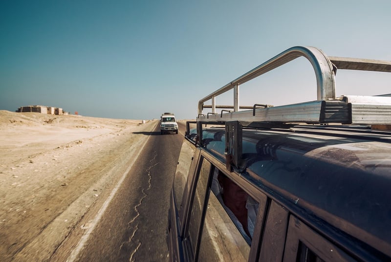 Safari jeep in action